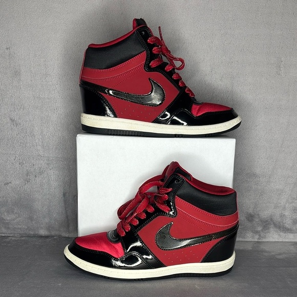 Nike Shoes - 🔥🔥🔥Nike Force Dunk Sky High Hidden Wedge Heel Blk Red Women Sneaker Size: 9.5🔥🔥🔥